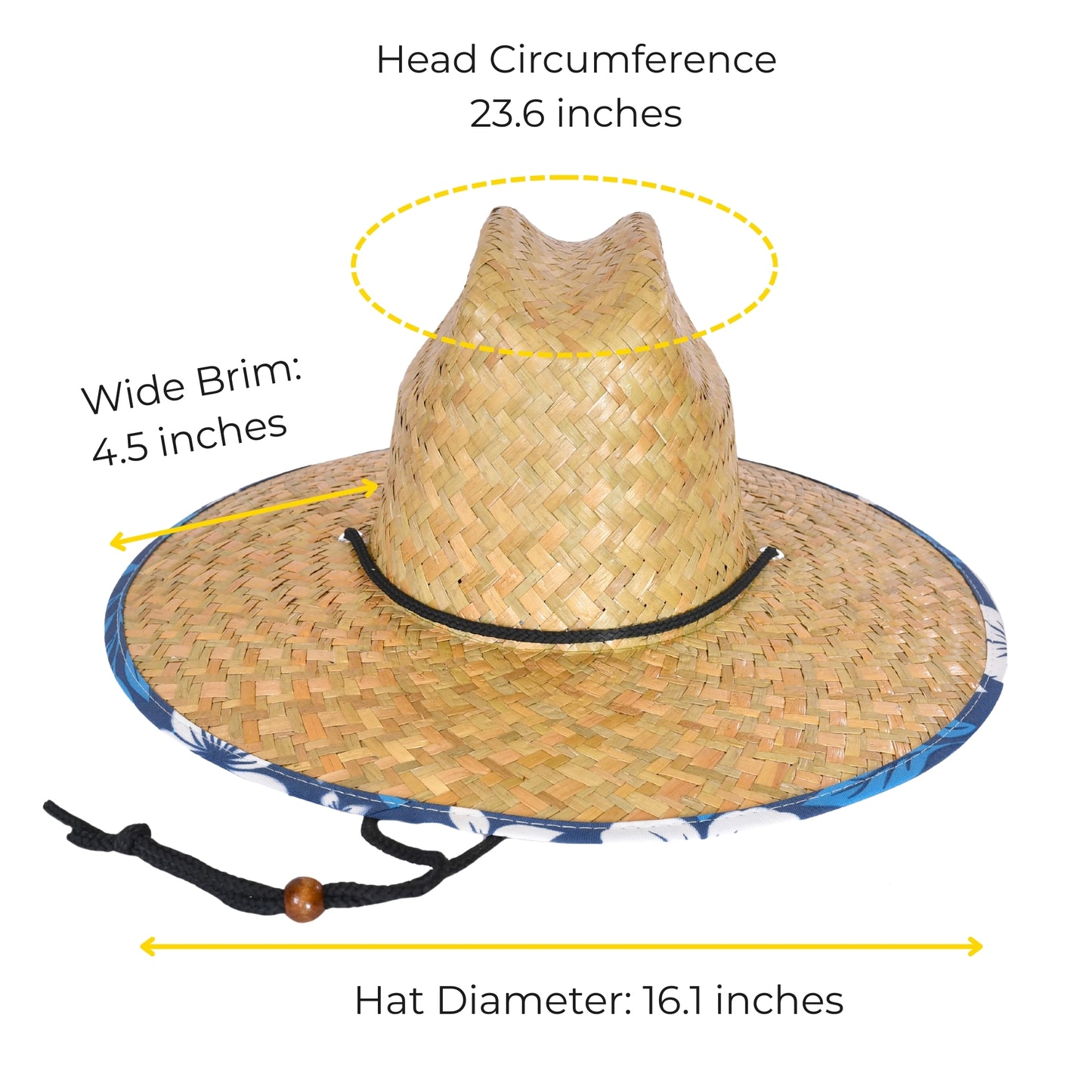 48 PCS Lifeguard Straw Hats with Navy Lining (MSRP $14.99)