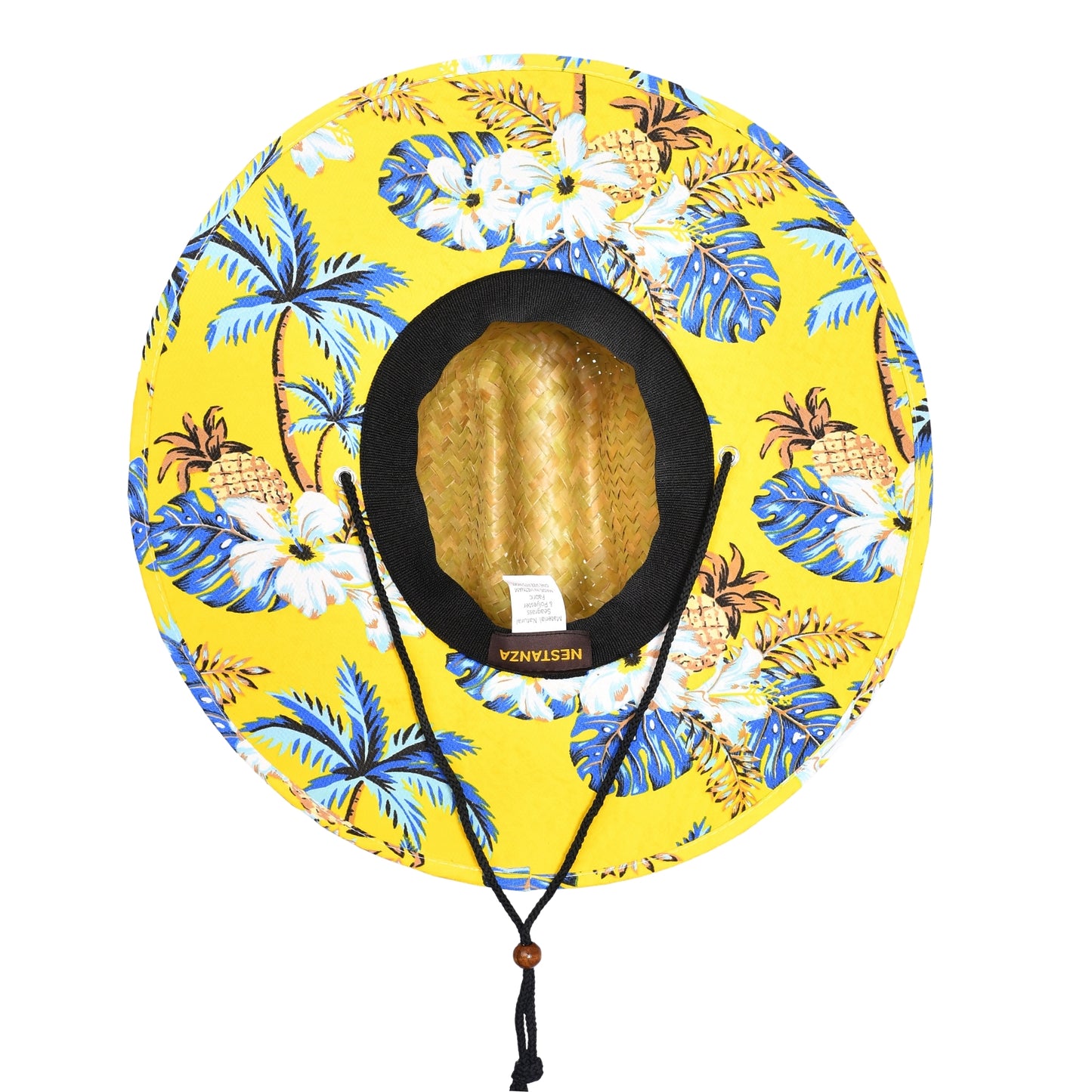 Lifeguard Straw Hats with Tropical Yellow Lining