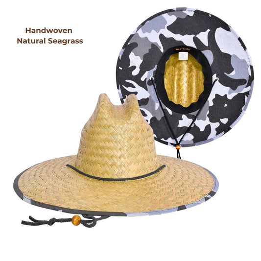 Lifeguard Straw Hats with Arctic Camo Lining