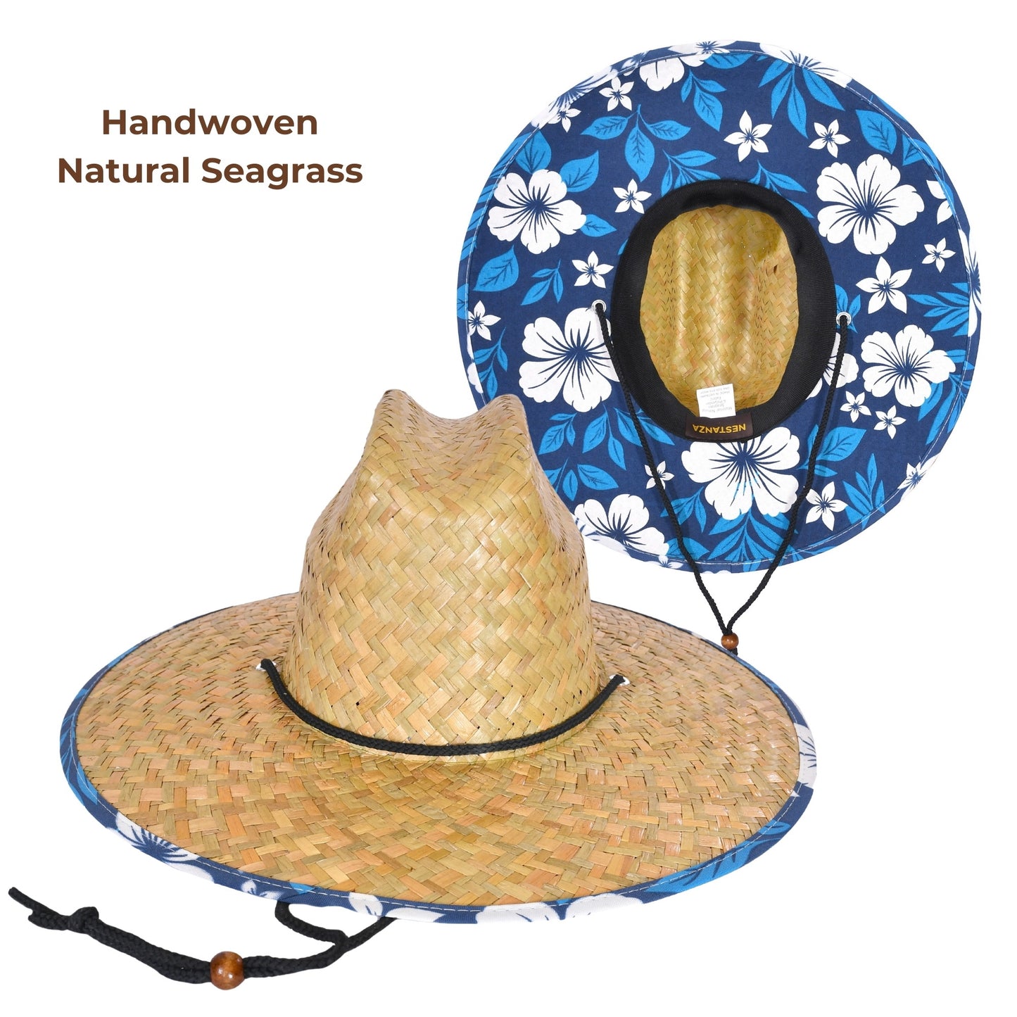 Lifeguard Straw Hats with Navy Lining