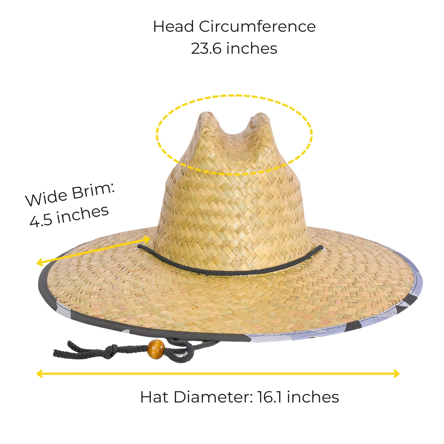 48 PCS Lifeguard Straw Hats with Arctic Camo Lining (MSRP $14.99)