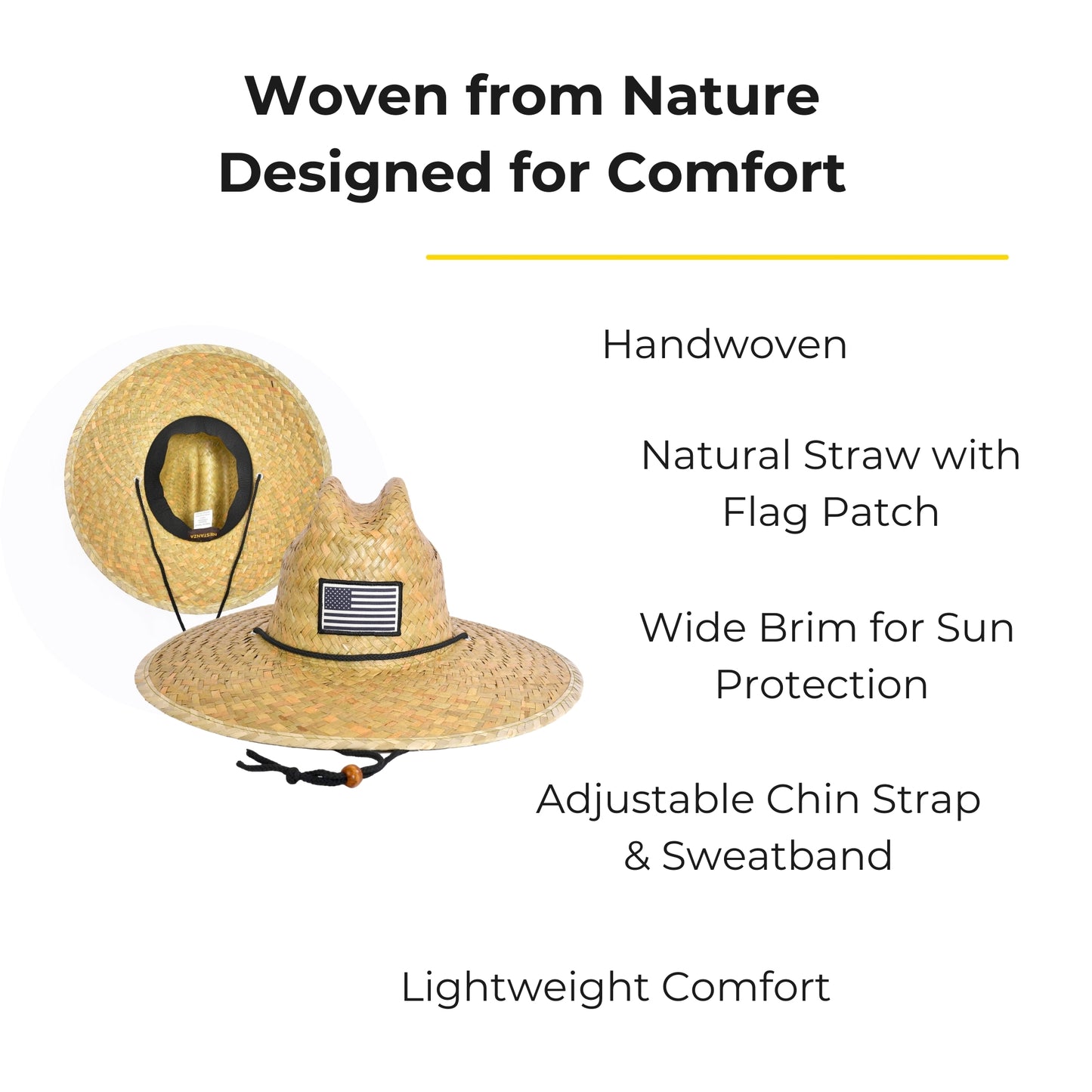 48 PCS Lifeguard Straw Hats with Flag Patch (MSRP $11.99)