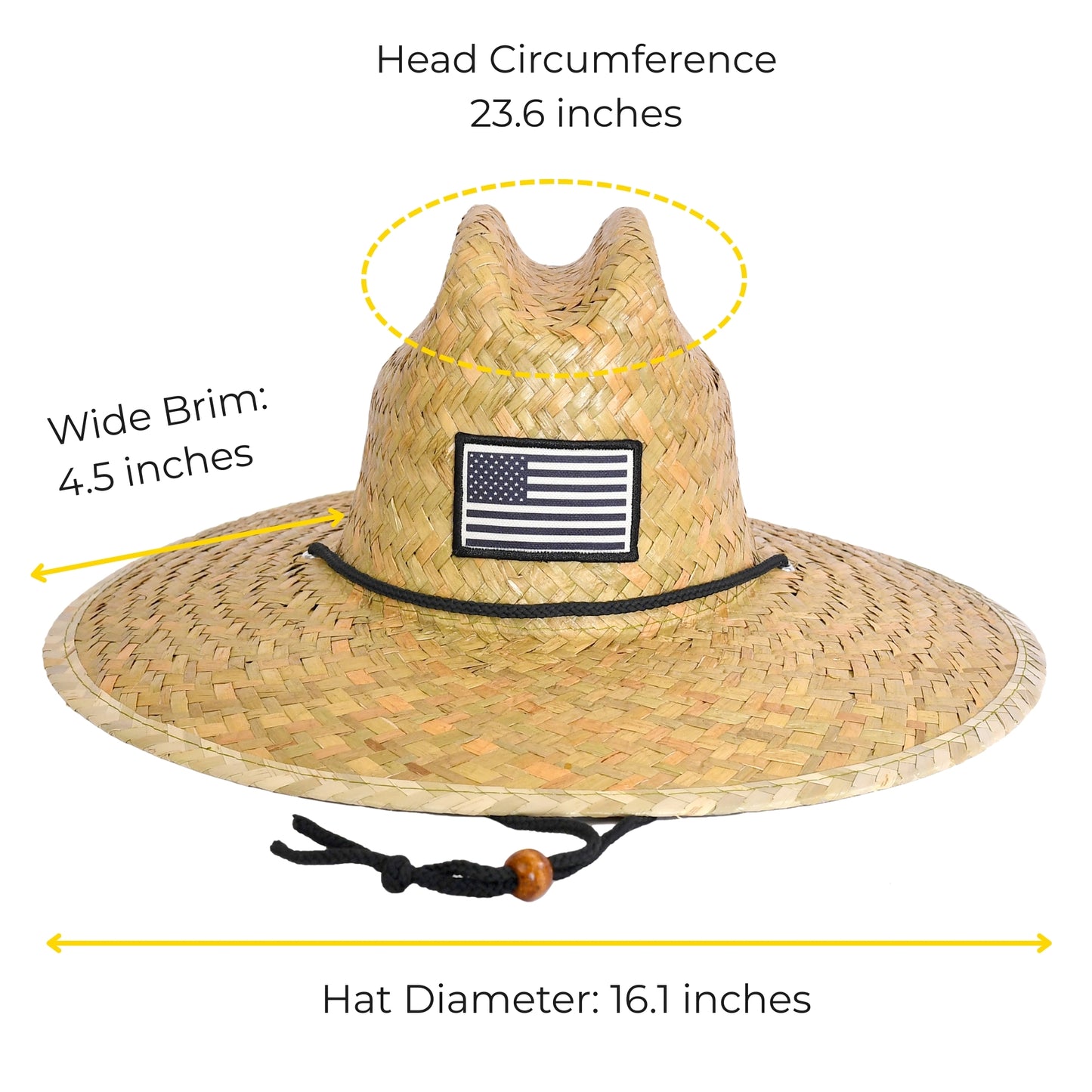 48 PCS Lifeguard Straw Hats with Flag Patch (MSRP $11.99)
