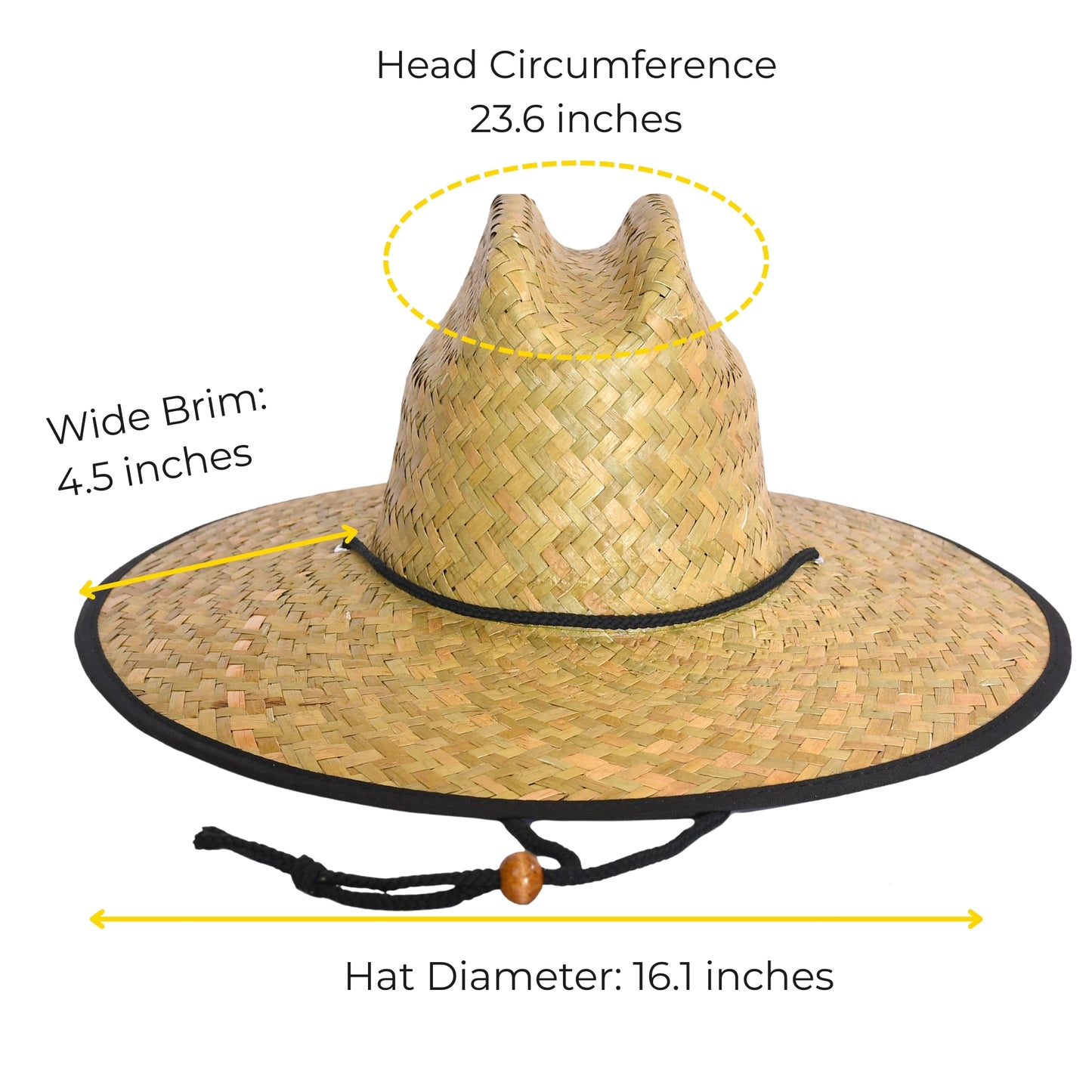 48 PCS Lifeguard Straw Hats with Solid Black Lining (MSRP $14.99)