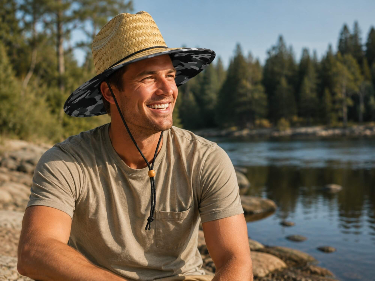 NESTANZA lifeguard straw hat designed for comfortable outdoor wear