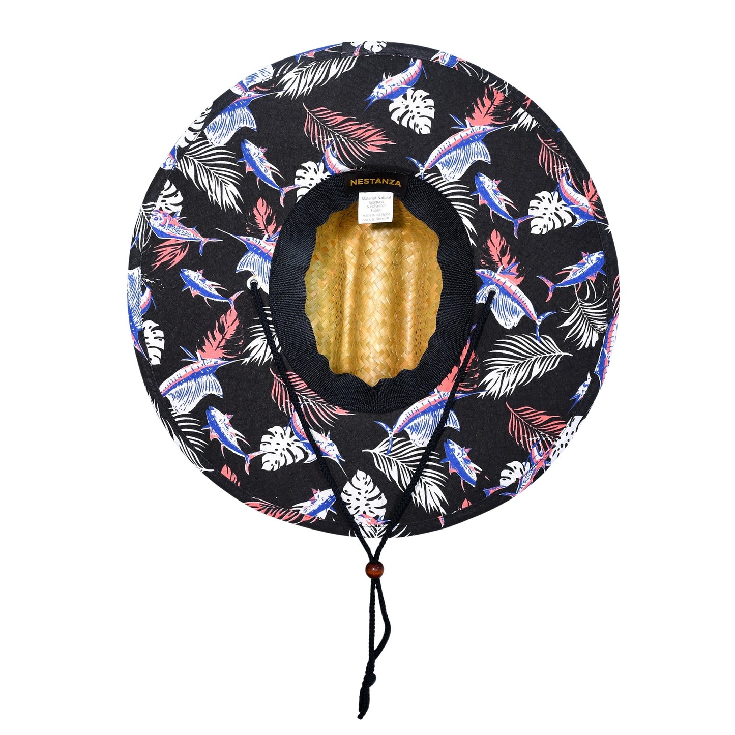 Lifeguard Straw Hats with Black Fish Lining